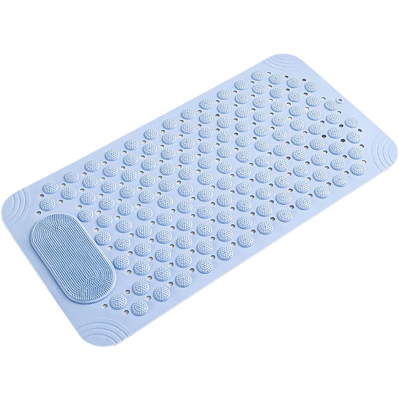 Covor pentru Cada si Dus, 70 x 36 cm, Covor Antiderapant cu Ventuze, Design cu Orificii de Drenaj, Masaj pentru Picioare, Protectie Anti-Alunecare