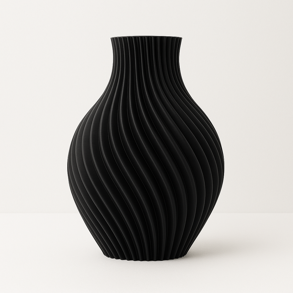 Vaza Decorativa Moderna pentru Flori Uscate, Design Spirala, Printata 3D, Fabricata din Plastic PLA Durabil