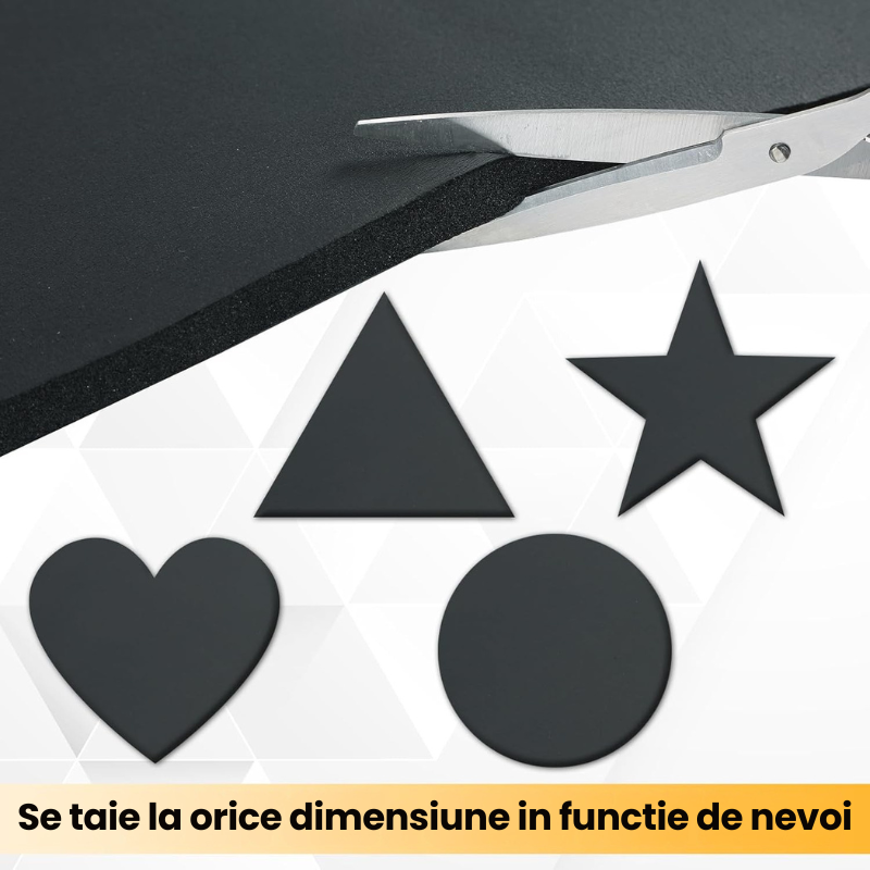 Material Insonorizant Auto, Izolare Fonica Auto, 3 Straturi, Universal, Fabricat din Neopren si Spuma de Cauciuc, 100 cm Lungime x 50 cm Latime x 10 mm Grosime, Adeziv Premium
