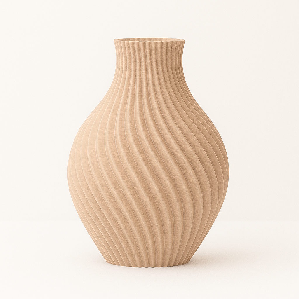 Vaza Decorativa Moderna pentru Flori Uscate, Design Spirala, Printata 3D, Fabricata din Plastic PLA Durabil