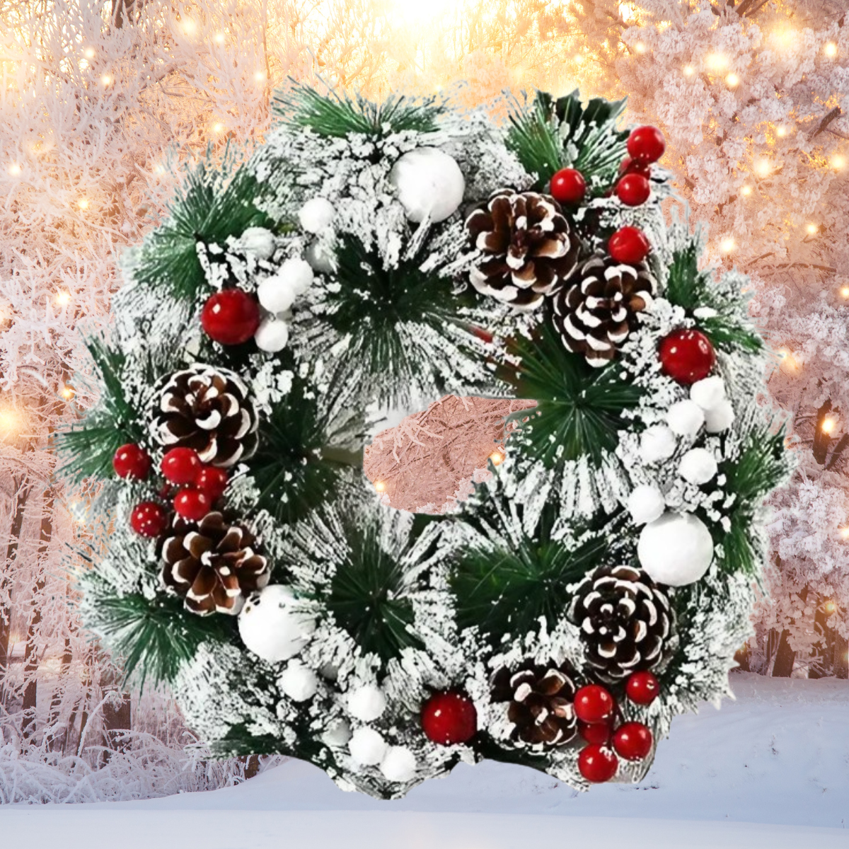 Coroniță de Crăciun Diametru 32 cm – Brad Artificial si Diverse Decoratii