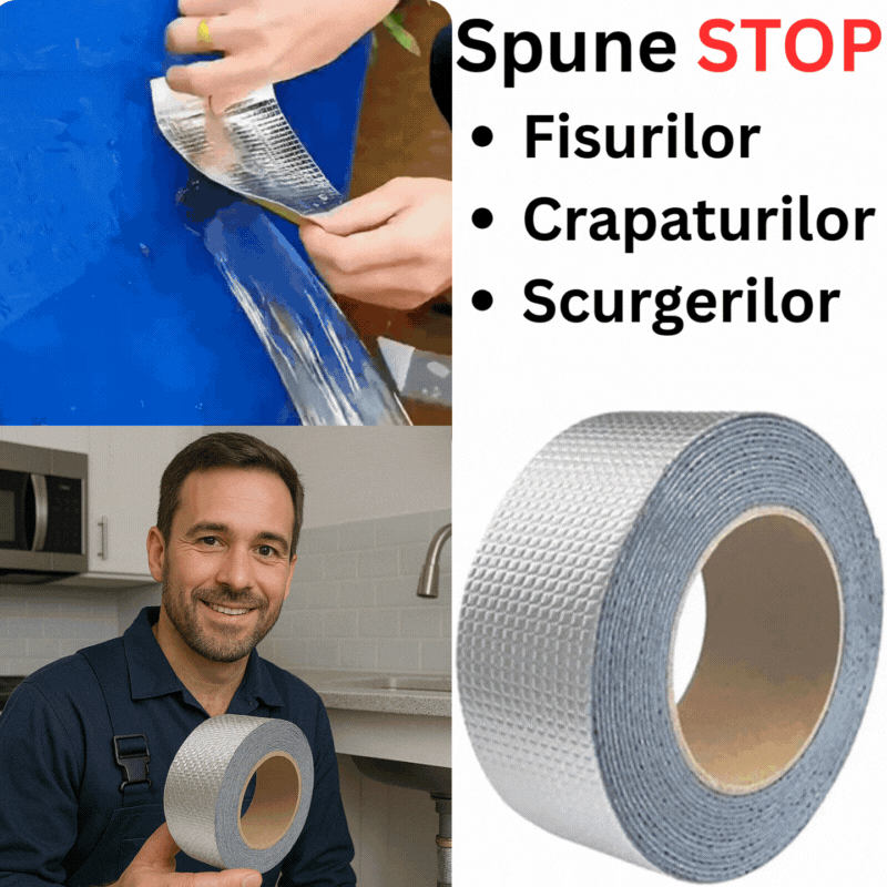 1+1 Gratis - Banda Butilica Autoadeziva Pentru Izolare si Etansare, Dimensiuni 48 mm x 22, 5 metri, 150 Microni, Impermeabila, Rezistenta la Temperaturi Extreme -10 °C pana la +75 °C