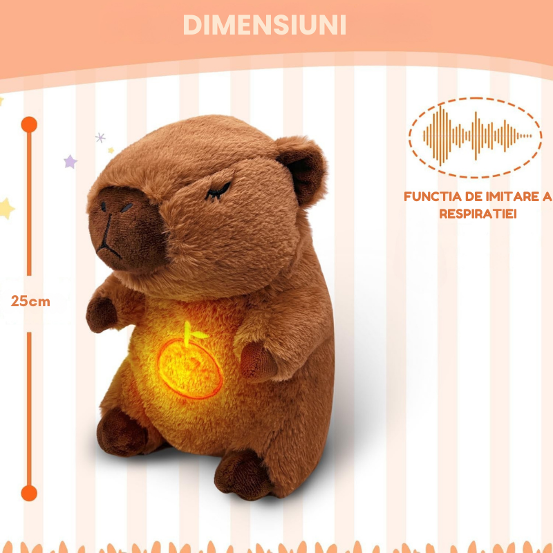 Capybara de Pluș pentru Copii – Jucărie de Somn Liniștitor, 25 cm
