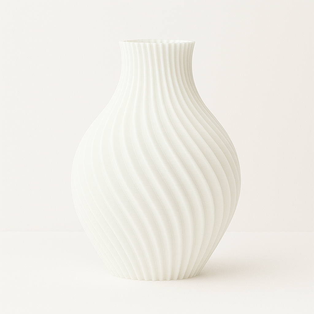 Vaza Decorativa Moderna pentru Flori Uscate, Design Spirala, Printata 3D, Fabricata din Plastic PLA Durabil