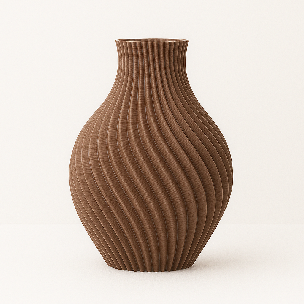 Vaza Decorativa Moderna pentru Flori Uscate, Design Spirala, Printata 3D, Fabricata din Plastic PLA Durabil