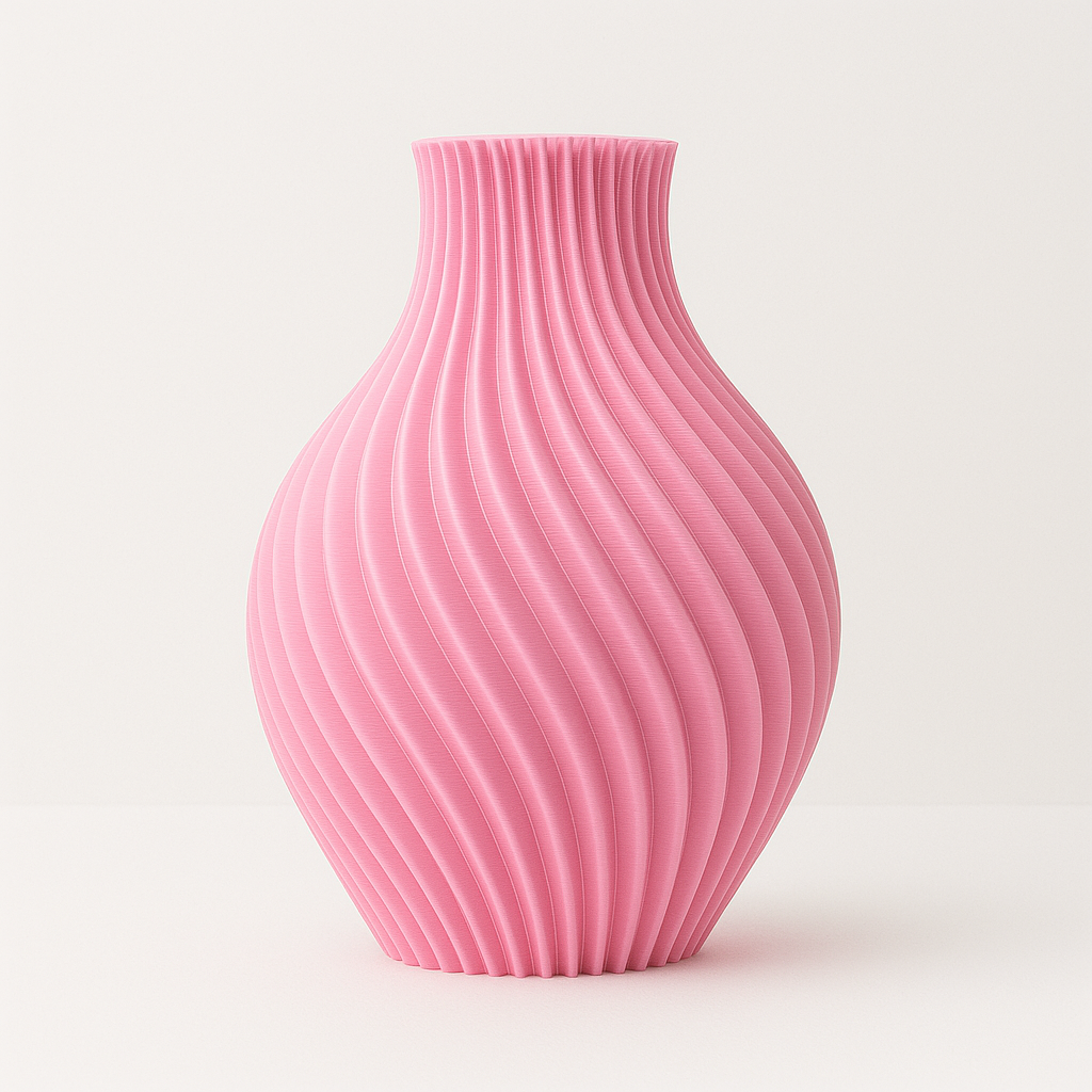 Vaza Decorativa Moderna pentru Flori Uscate, Design Spirala, Printata 3D, Fabricata din Plastic PLA Durabil