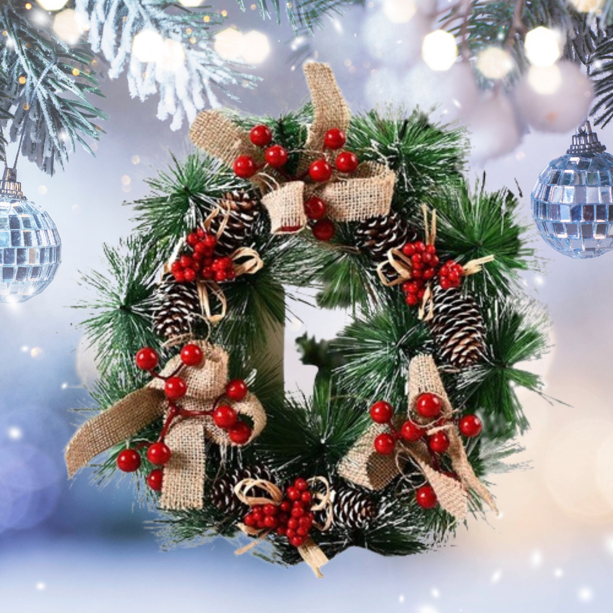 Coroniță de Crăciun Diametru 32 cm – Brad Artificial si Diverse Decoratii