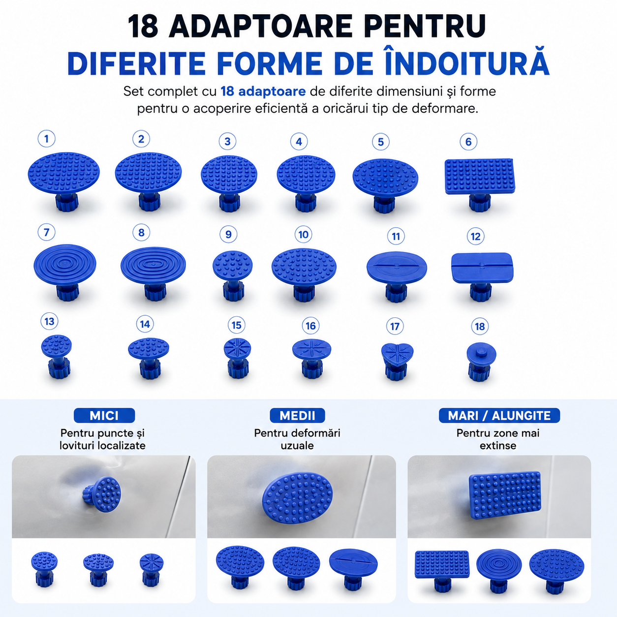 Kit PDR pentru Îndreptat Tabla Auto cu Ciocan Inerțial + 18 Adaptoare – Lovituri, Îndoiri și Grindină